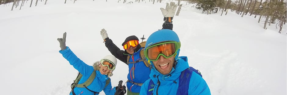 Cedric, Stéphanie and Daisuke in the snow