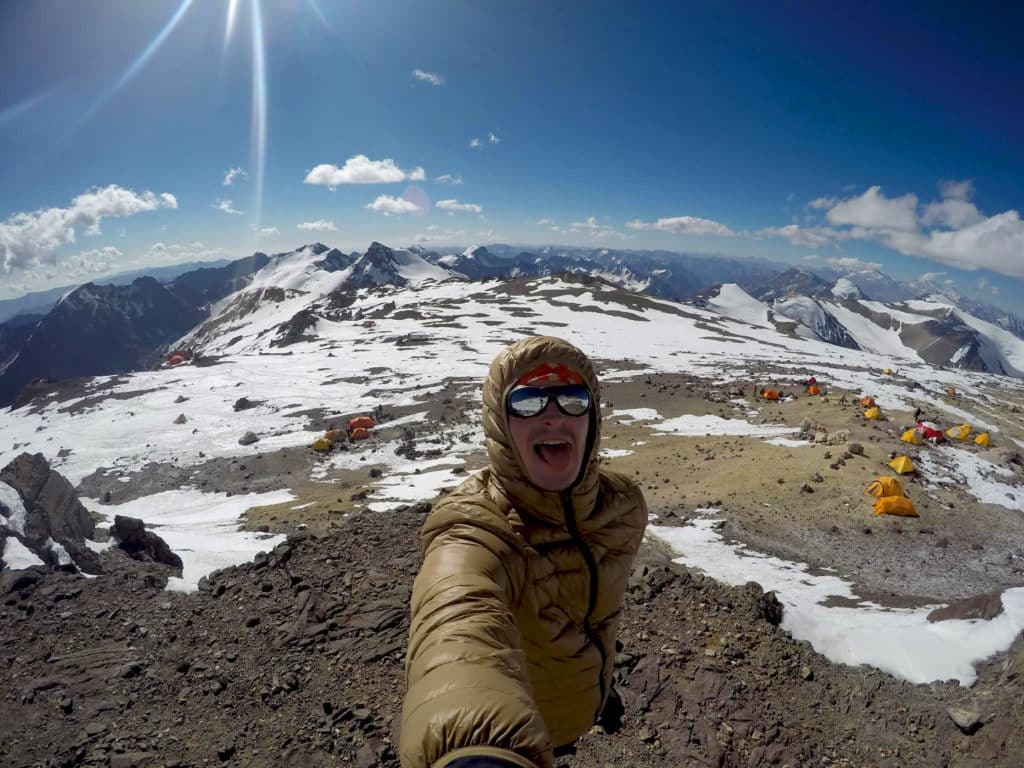 Oleksii on route to Aconcagua summit