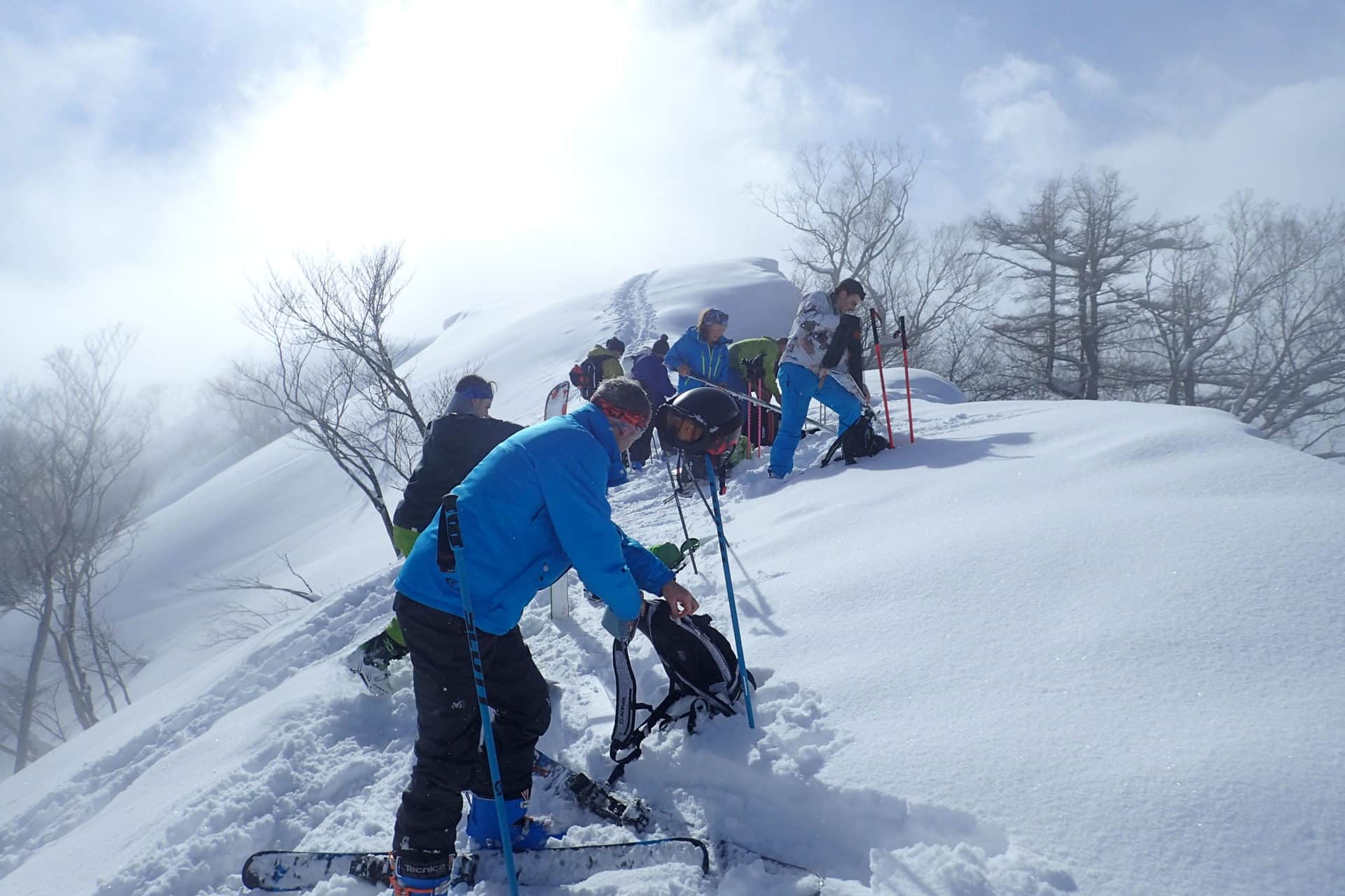 Backcountry skiing tour in Hakuba, North Japan Alps. Ski Touring trip