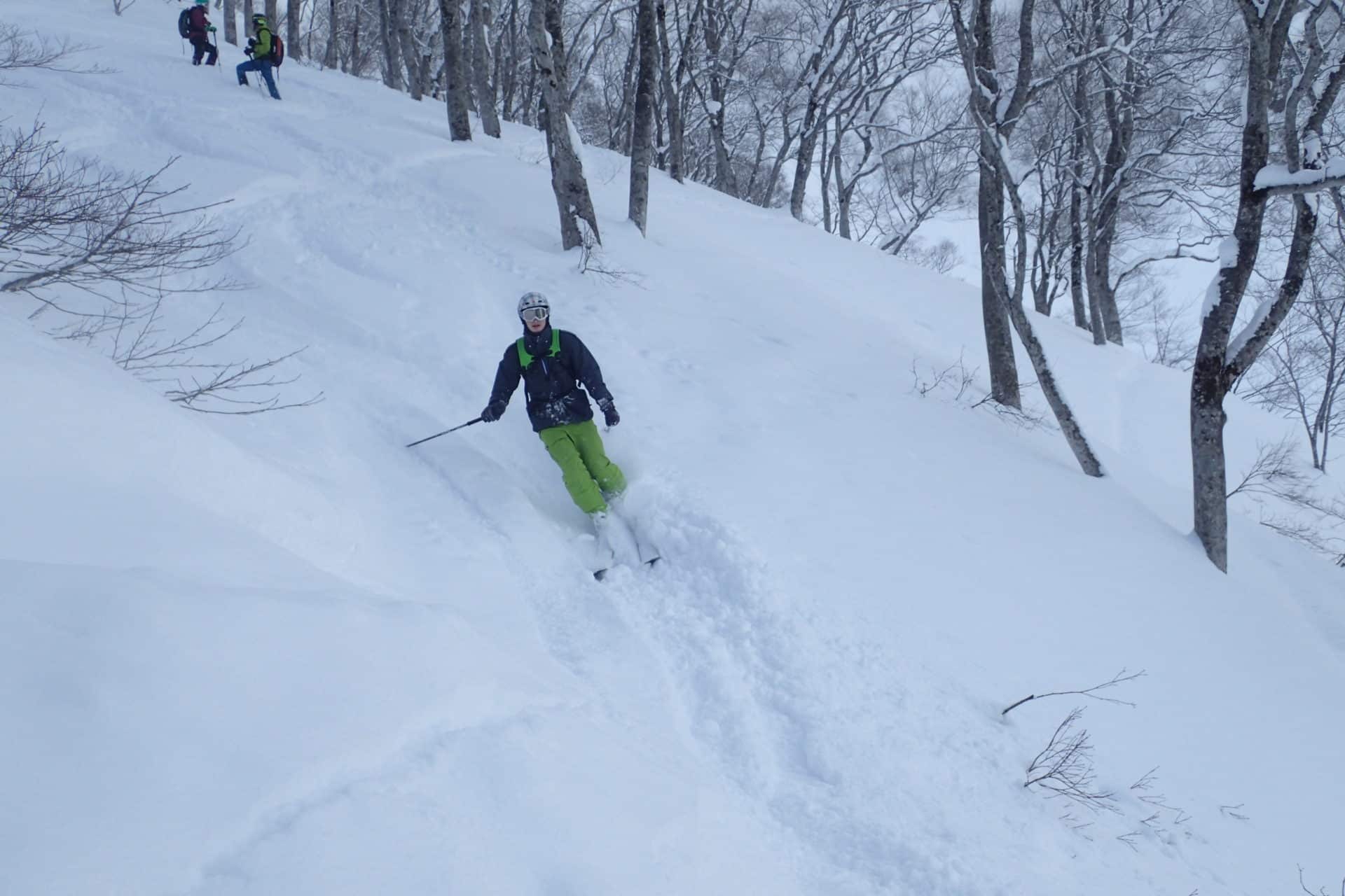 Backcountry skiing tour in Hakuba, North Japan Alps. Ski Touring trip