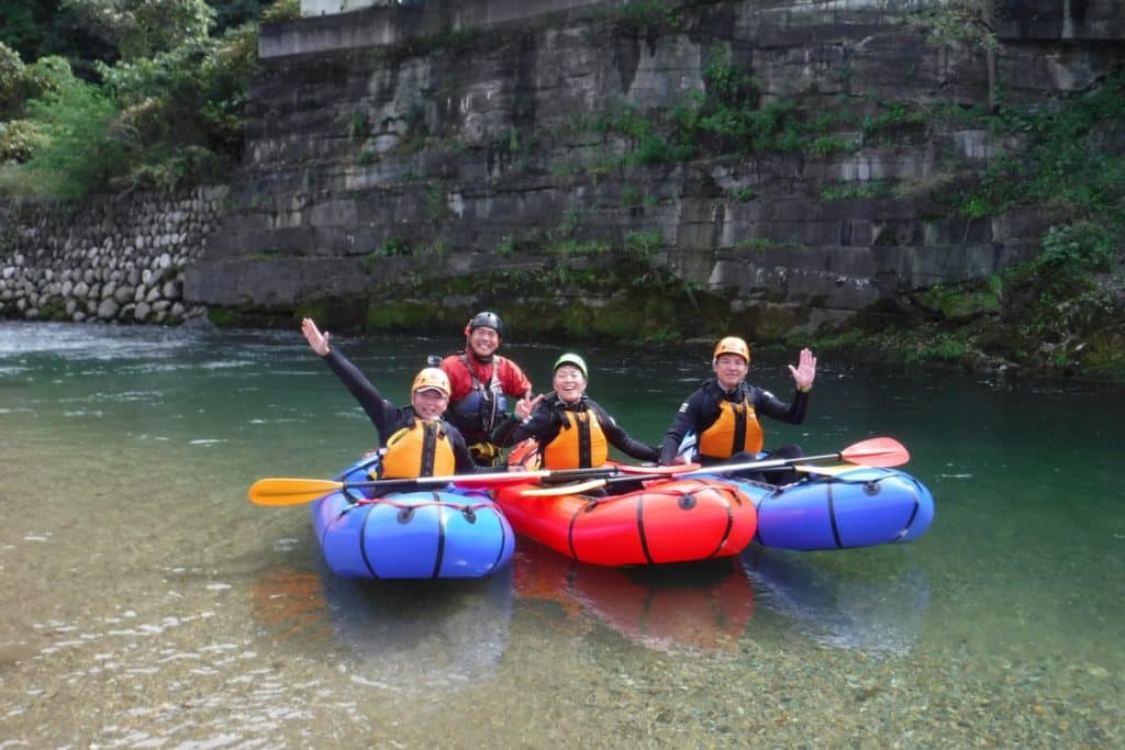 packrafting team in Minakami