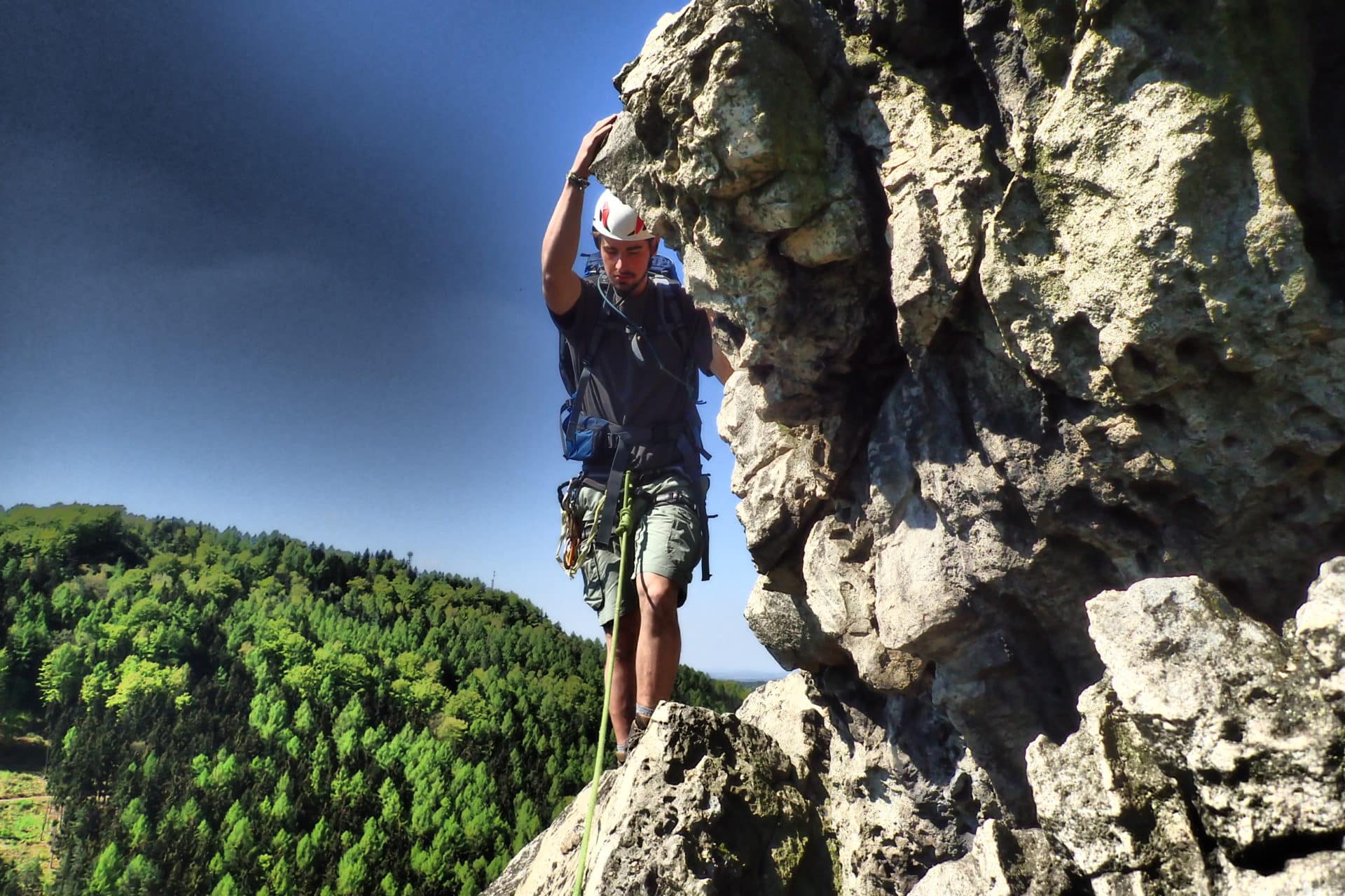 Bohemian Paradise guided sandstone climbing. Rock Climbing trip