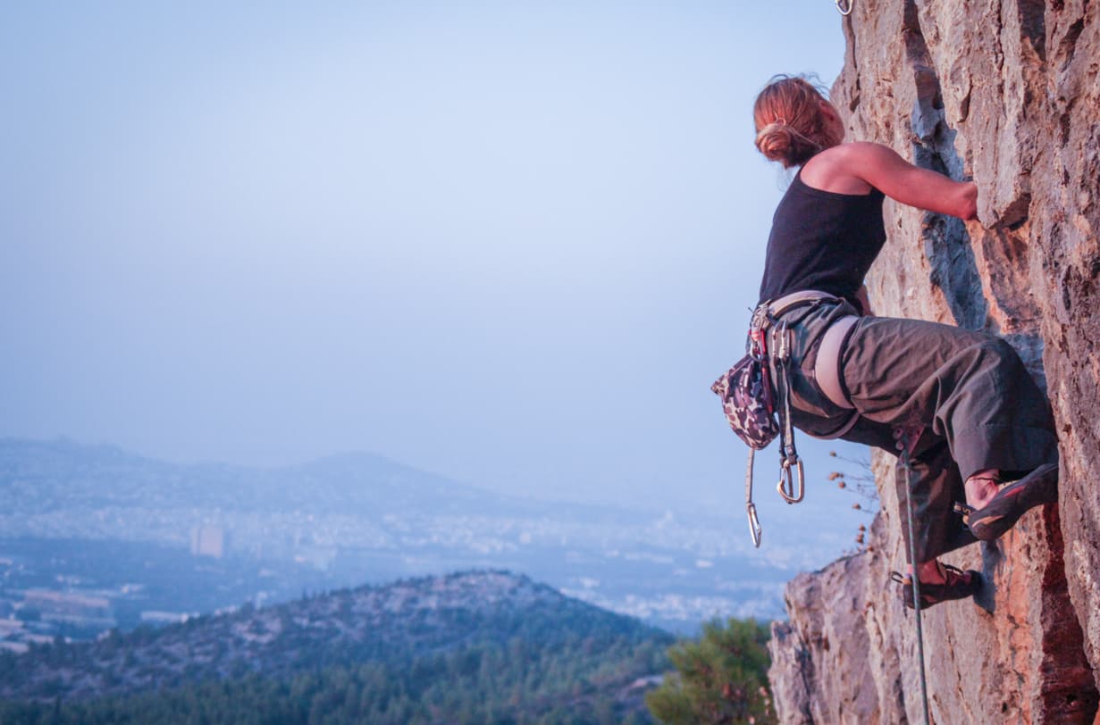 Rock climbing in Athens, Greece. Rock Climbing trip. IFMGA leader