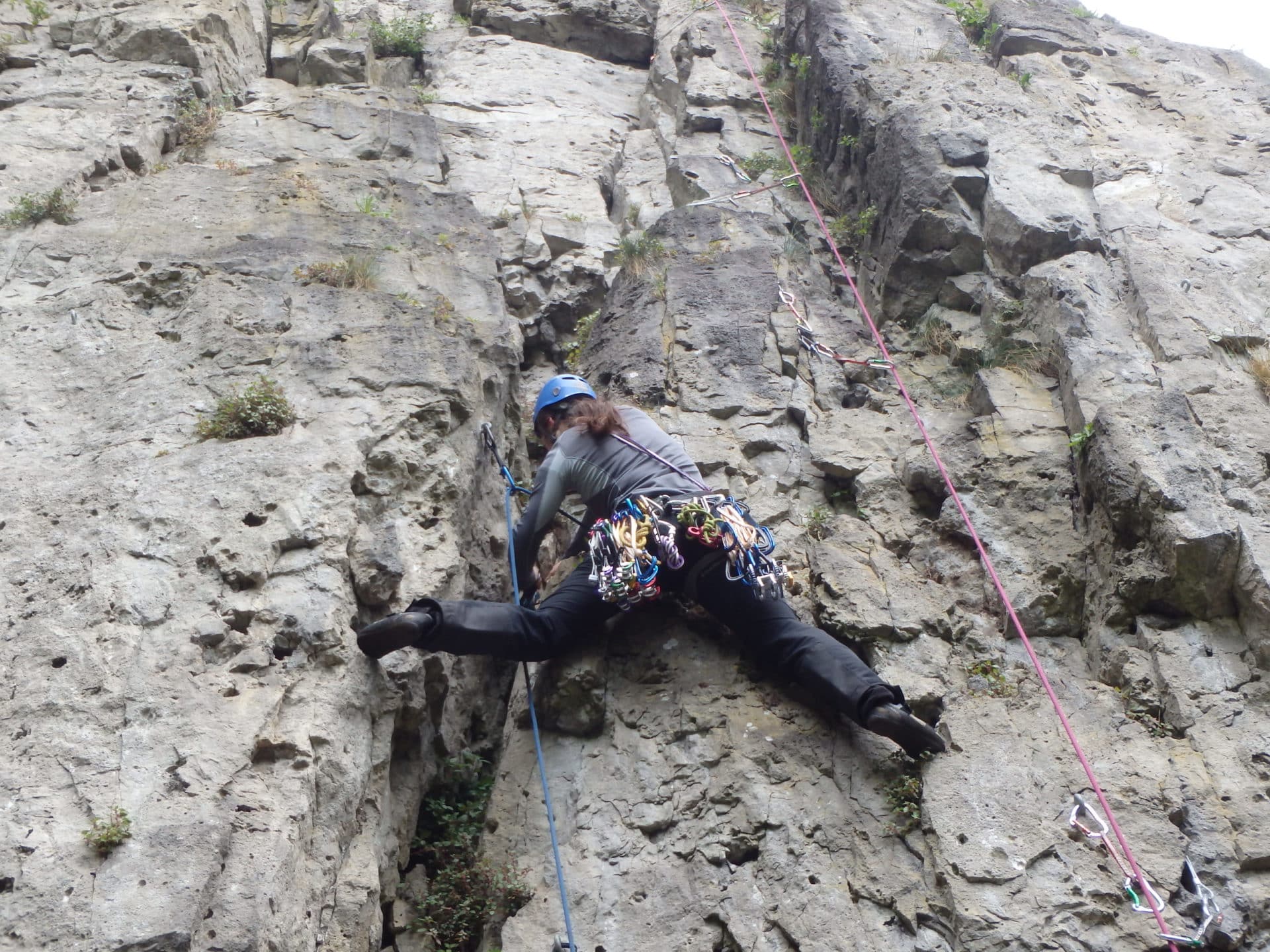 Traditional rock climbing course in Wallonia. Rock Climbing trip