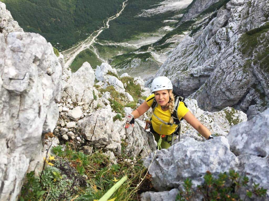 Rock climbing in Mt Triglav