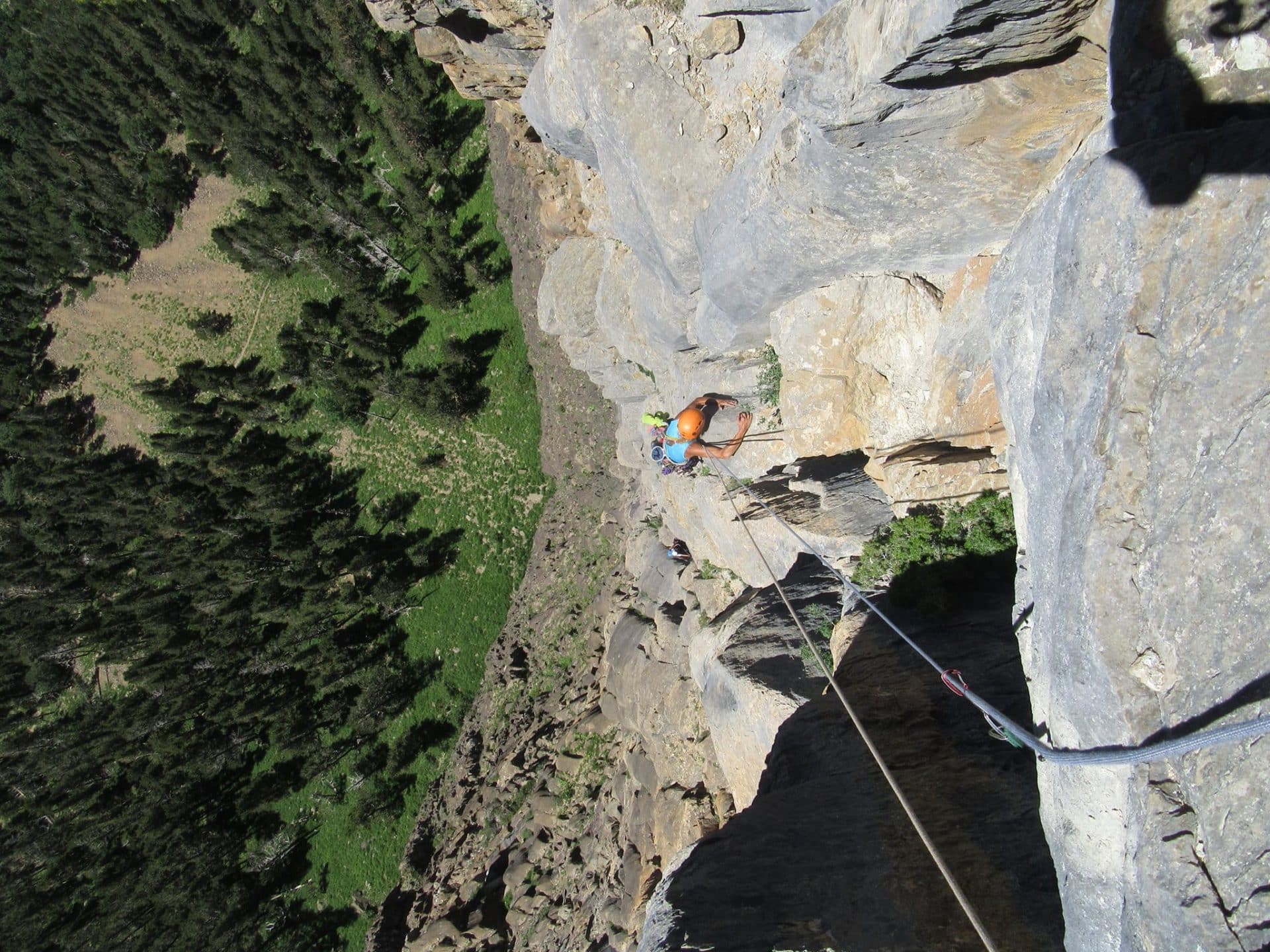 Multipitch climbing in the Ordesa Valley. Rock Climbing trip. AEGM leader