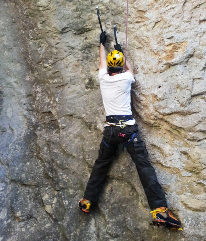 Types of climbing: Dry tooling