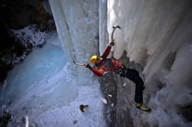 Types of climbing: ice climbing
