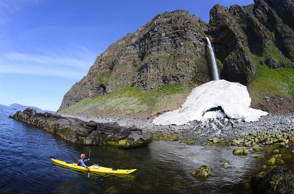 6 day kayaking tour in the fjords of Iceland. 6day trip. Certified leader