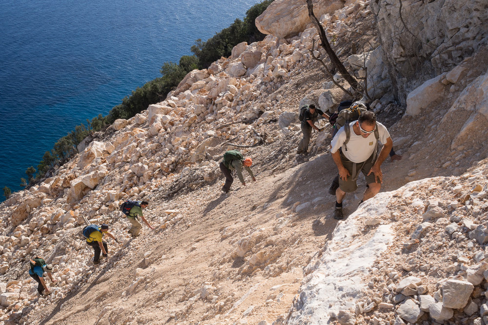 Selvaggio Blu hike - Sardinia, Italy. Hiking in the Mediterranean Sea.