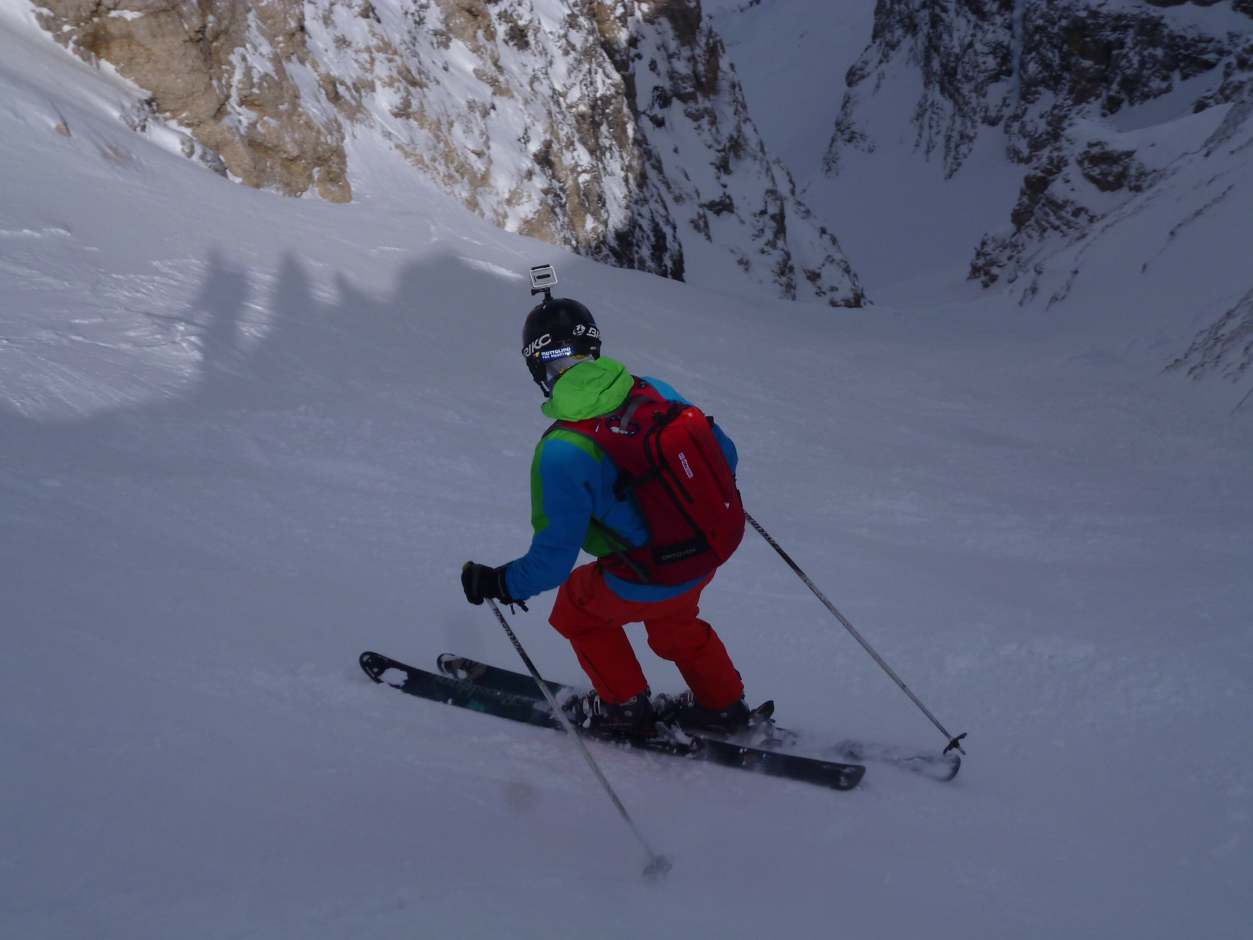 Val Mesdi Freeride skiing day in the Dolomites. 1day trip. UIAGM leader