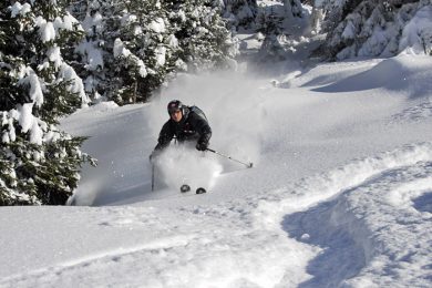 Freeride skiing in the Kitzbuhel Alps, Austria