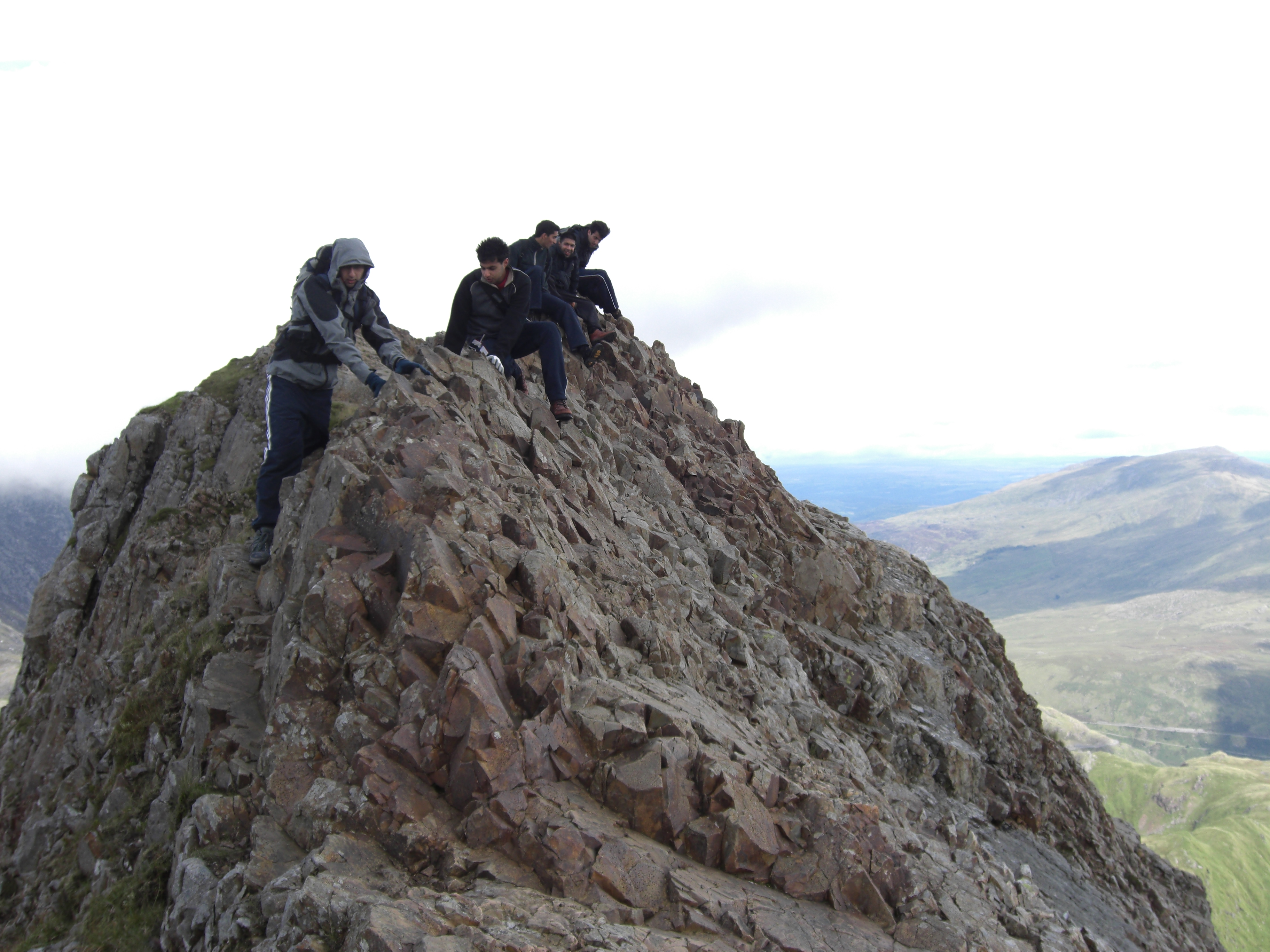 Crib Goch Scrambling To The Summit Of Snowdown In Wales 1 Day